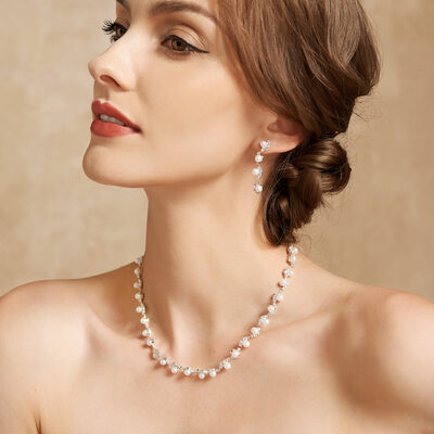 Pearl mariage parures boucles d'oreilles et collier (lot de 2)