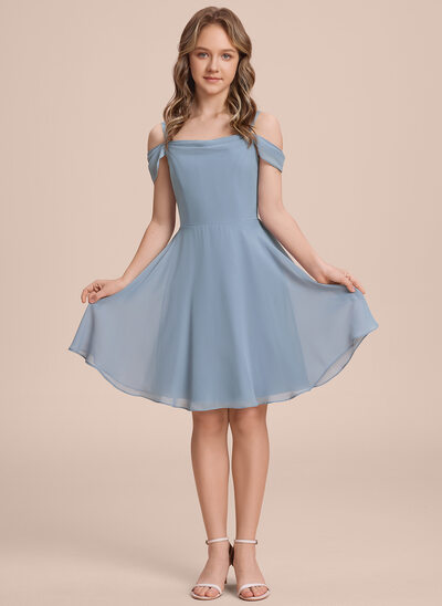 A-line Cowl Chiffon Dress
