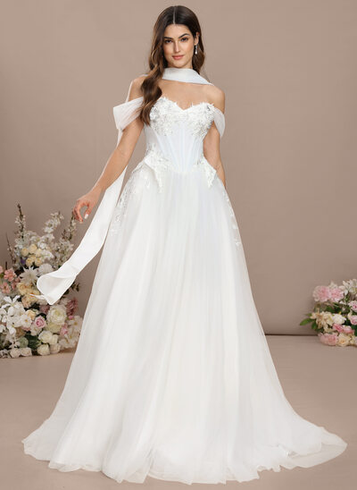 Ball-Gown/Princess Sweetheart Strapless Convertible Tulle Dress