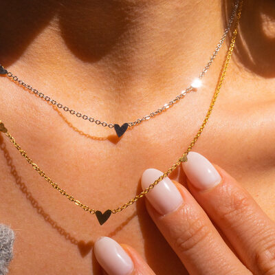 Minimalist Heart Clavicle Necklace 