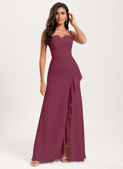 Trumpet/Mermaid Square Ruffle Chiffon Dress