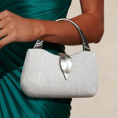 Fiesta fiesta de graduación noche pvc bolsos de noche en plata 