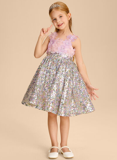 A-line 3D Floral Lace Dress