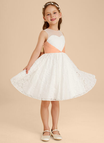 A-line Bow Lace Dress
