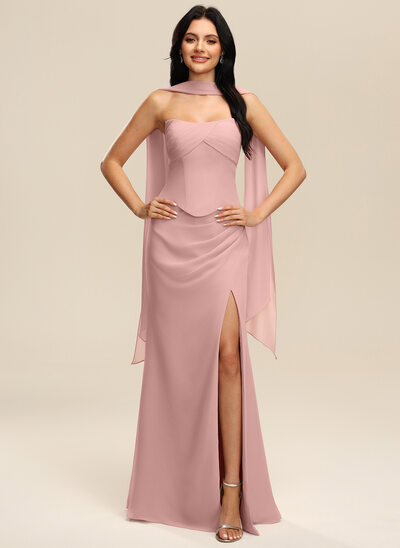 Corte em a plissado chiffon vestido