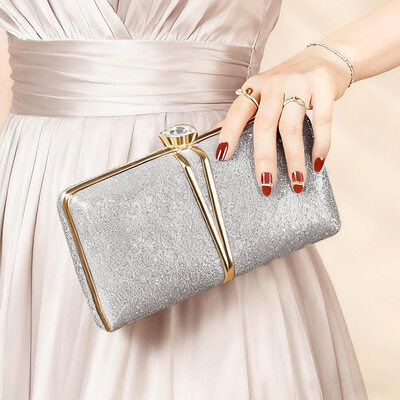 Fiesta fiesta de graduación noche poliéster bolsos de mano en plata 