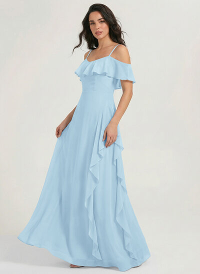 A-line Ruffle Chiffon Dress