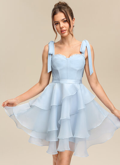 A-line Sweetheart Sleeveless Ruffle Dress