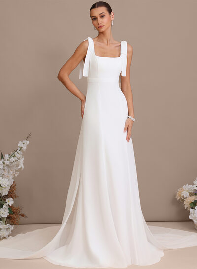 Vestido línea a multiposición con escote cuadrado de gasa