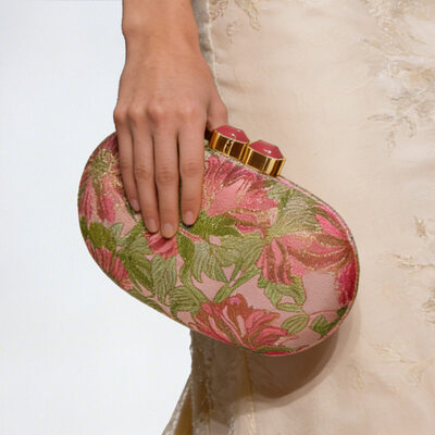Elegant Party Polyester Clutch Bags in Fuchsia
