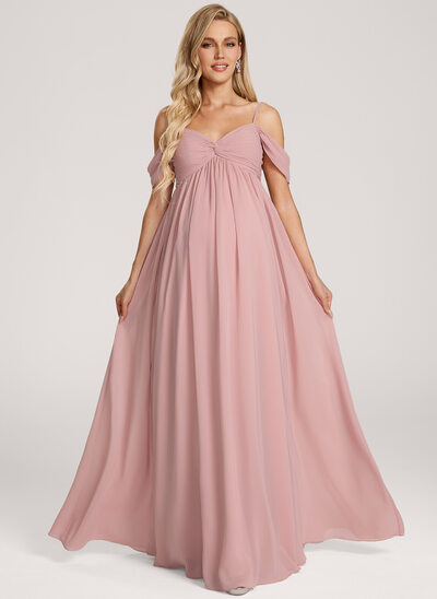 A-line Sweetheart Pleated Chiffon Maternity Dress