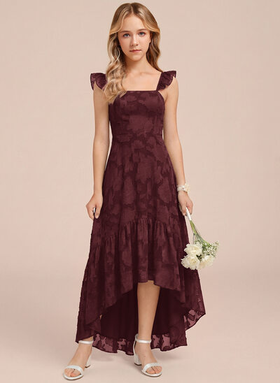 A-line Ruffles Floral Burnout Dress