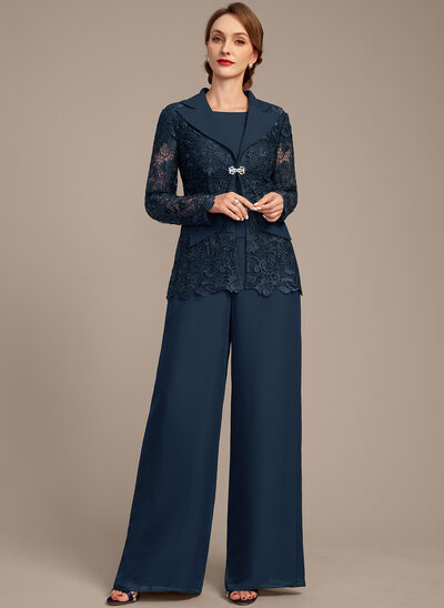 Совок шеи Длина до пола Шифон Платье Для Матери Невесты 