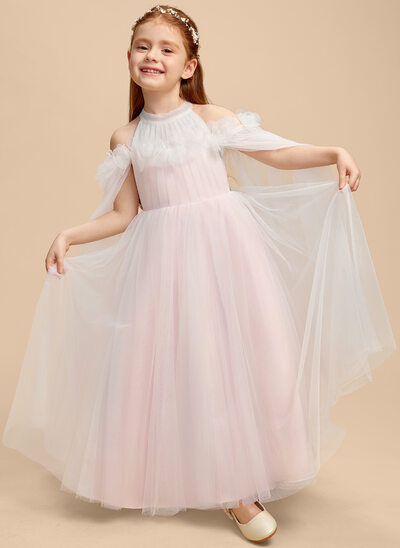 Robe trapèze avec perles en tulle