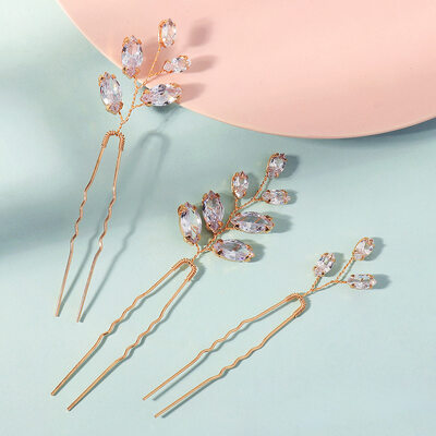Rhinestone Sets Hair Pins Hair Accessories Wedding Headpieces (Set of 3) 