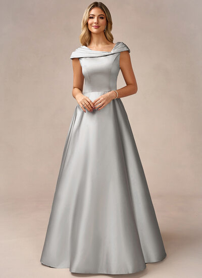 Abiti linea a asimmetrico a terra raso abito da sera con pieghettato 