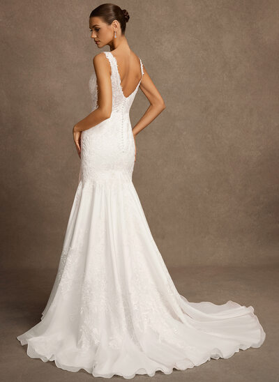 Vestido corte sirena con lentejuelas de encaje