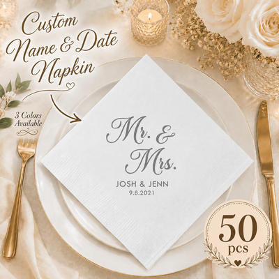 1 set/50 pezzi personalizzato tovaglioli da matrimonio sposa regali carta