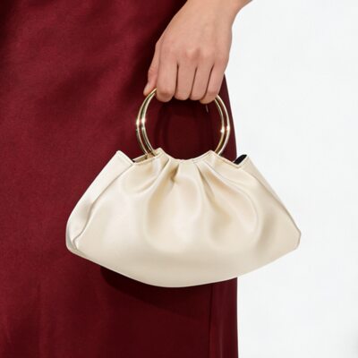 Party Polyester Evening Bags in White