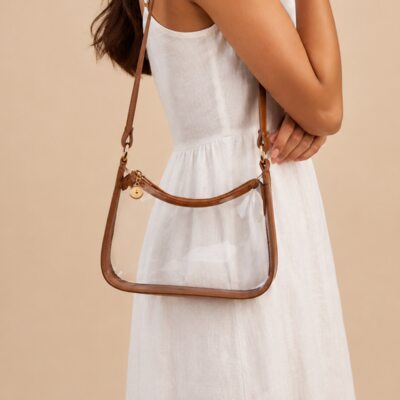 Casual PVC Evening Bags in Brown