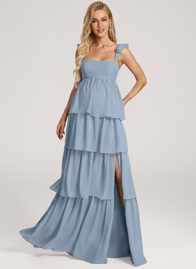 A-line Square Ruffle Chiffon Maternity Dress