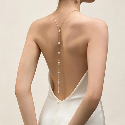 Dainty Pearl Back Necklaces Wedding Jewelry Jewelry For Bridal