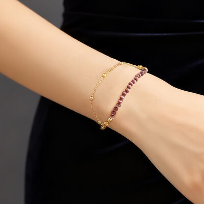 Empilhamento olho de gato corrente & pulseiras ligação 