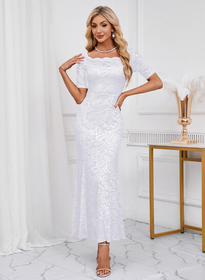 Meerjungfrau-Linie Carmen Wadenlang Spitze Brautkleid 