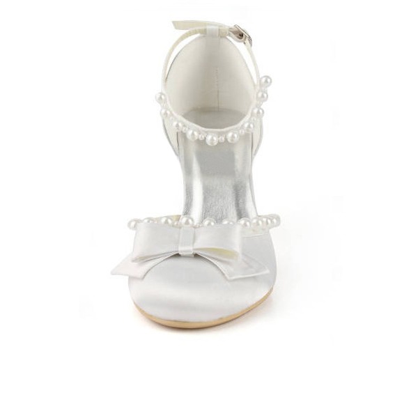 Sequins Pearl Straps Stiletto Heels With Bowknot