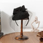 Women's Elegant Winter Bow Veil Wool Wedding Kentucky Derby Fascinators With Headband 