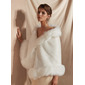 Faux Fur Wedding Bridal Shawl 