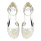 Girl's Flower Girl Shoes Wedding Pearl Satin Round Toe Flat Heel Shoes 