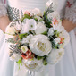 Artificial Wedding Flowers Round Silk Cloth Bridal Bouquets 