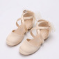 Girl's Closed Toe Satin Low Heel Flower Girl Shoes 