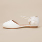 Girl's Flower Girl Shoes Wedding Bowknot Pearl Lace Faux Leather Round Toe Flat Heel Shoes 