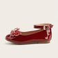 Girl's Flats Princess Shoes Party Bowknot Faux Leather Round Toe Flat Heel Shoes 