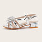 Girl's Sandals Daily Party Faux Leather Open Toe Low Heel Shoes 