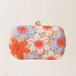 Flower Party Straw Clutch Bags in Multicolor 