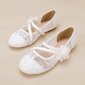 Girl's Flower Girl Shoes Wedding Flower Lace Lace Faux Leather Round Toe Flat Heel Shoes 