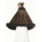 Faux Fur Sequin Formal Wedding Guest Wrap Cape 