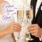 1 sett/2 stk Personlig Champagnefløyter Groom Gaver Elegant Legering
