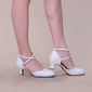 Women's Jazz Shoes Ankle Strap Block Heel Faux Leather Outdoor Indoor Solid Color Pumps Dance Shoes 