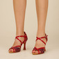 Women's Latin Shoes High Heel Faux Leather Indoor Dance Shoes 