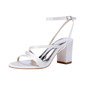 Women's Wedding Shoes Satin Block Heel Open Toe Wedding Sandals Bridesmaid Shoes Elegant Simple Wedding Daily Prom Cocktail Shoes 