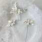 Wedding Headpiece Pearl Flower Hair Comb Set 