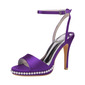Women's Wedding Shoes Satin High Heel Platform Open Toe Wedding Sandals Bridal Shoes Bridesmaid Shoes Pearl Elegant Wedding Party Shoes 