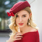 Women's Vintage Winter Wool Beret Hats With Bow  