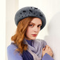 Women's Elegant Winter Beading Wool Wedding Cocktail Beret Hats 