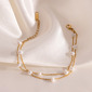 Simple Freshwater Pearl 2 Layers Chain & Link Bracelets 