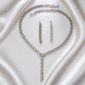 Classic Cubic Zirconia Wedding Earrings Necklace Jewelry Set Jewelry Sets (Set of 2) 